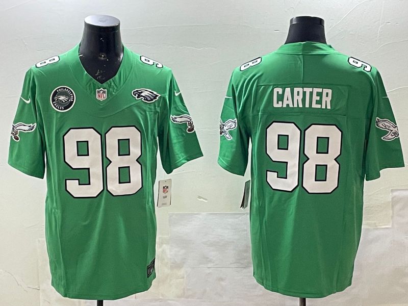 Men Philadelphia Eagles #98 Carter Green three generations 2025 Nike Vapor Limited NFL Jersey style 5